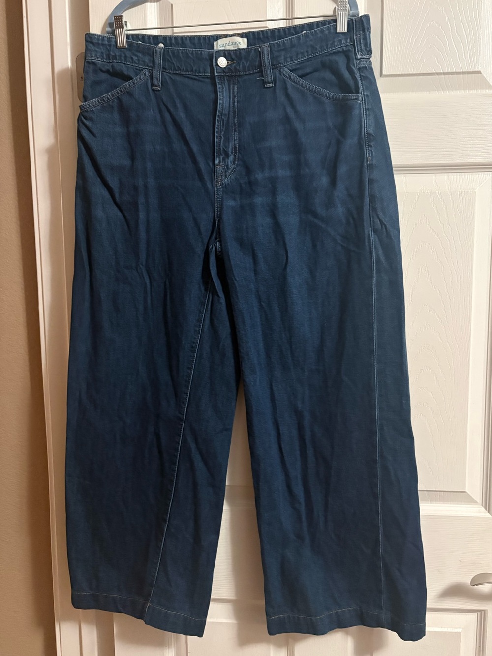 Sundance wide leg denim jeans adjustable barrel leg 32